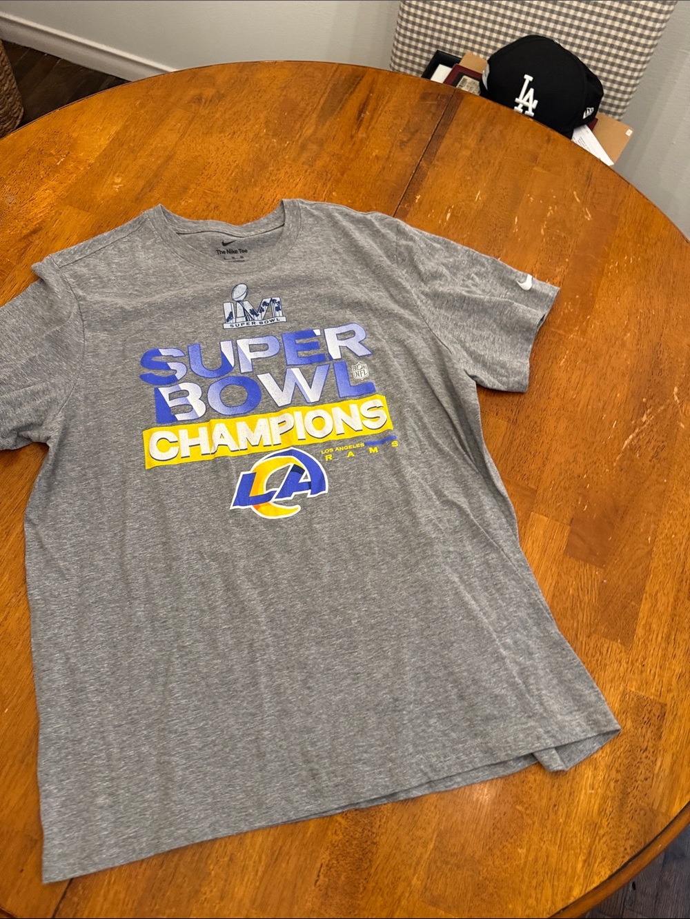 Nike Gray Los Angeles Rams Super Bowl Champions T-Shirt xl
